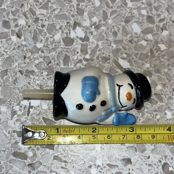 Nora Fleming Snowman Frosty Pal Snowman Mini Hand Painted Charm Blue Scarf - Picture 6 of 6